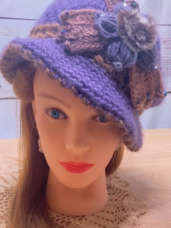 Boutique Accessories - Handselected Boho Crochet Lined Hat & Handcrafted Lace Earring Boutique Set